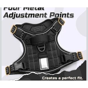 Rabbitgoo Tactical Dog Harness Large No Pull Military Service Vest Leash